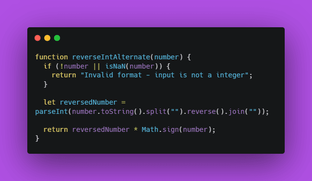 Reverse an Integer - via JavaScript